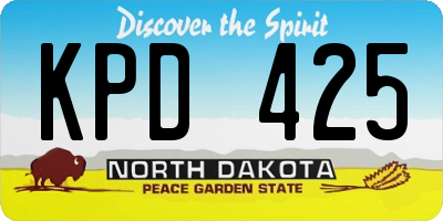 ND license plate KPD425