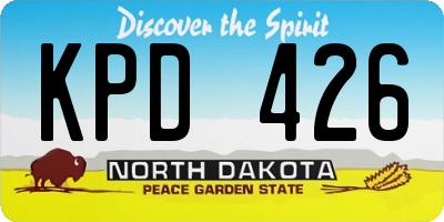 ND license plate KPD426