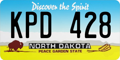 ND license plate KPD428