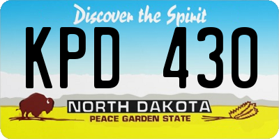ND license plate KPD430