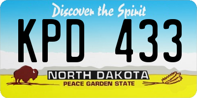 ND license plate KPD433