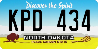 ND license plate KPD434
