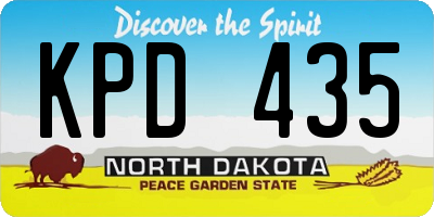 ND license plate KPD435