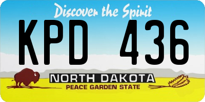 ND license plate KPD436