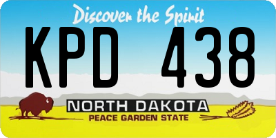 ND license plate KPD438