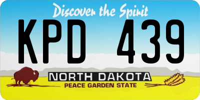 ND license plate KPD439