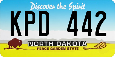 ND license plate KPD442