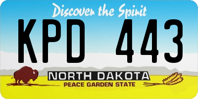 ND license plate KPD443