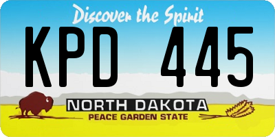 ND license plate KPD445