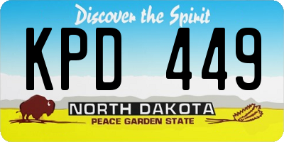 ND license plate KPD449