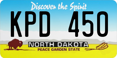 ND license plate KPD450