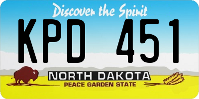ND license plate KPD451