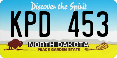 ND license plate KPD453