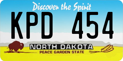 ND license plate KPD454