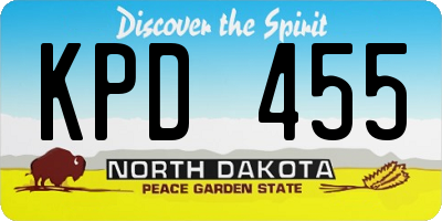 ND license plate KPD455