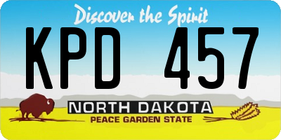 ND license plate KPD457