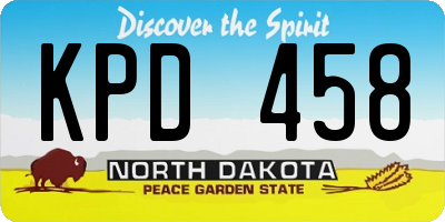 ND license plate KPD458