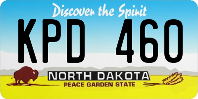 ND license plate KPD460