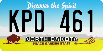 ND license plate KPD461