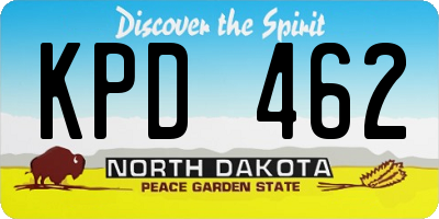 ND license plate KPD462