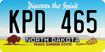 ND license plate KPD465