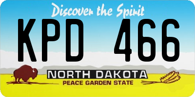 ND license plate KPD466