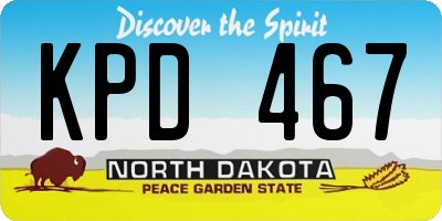 ND license plate KPD467