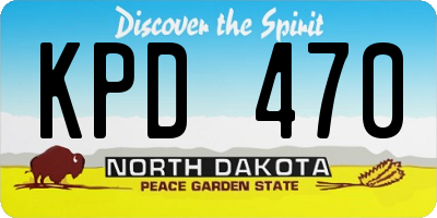 ND license plate KPD470
