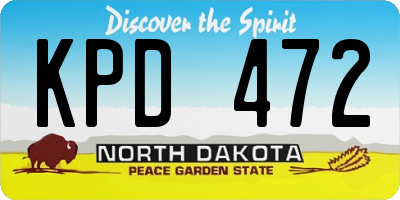 ND license plate KPD472