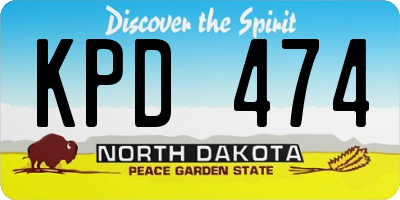 ND license plate KPD474