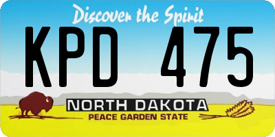 ND license plate KPD475
