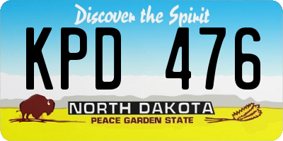 ND license plate KPD476