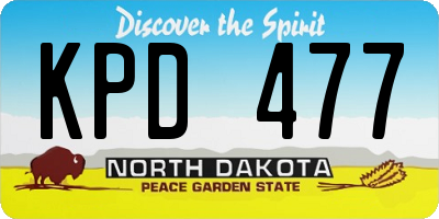 ND license plate KPD477