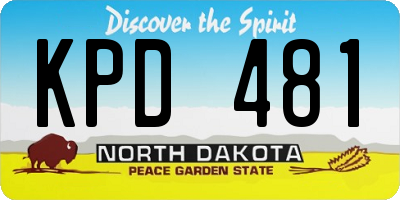 ND license plate KPD481