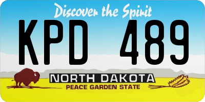 ND license plate KPD489