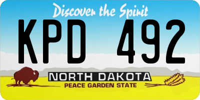 ND license plate KPD492