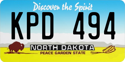 ND license plate KPD494