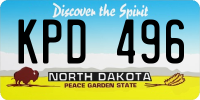 ND license plate KPD496