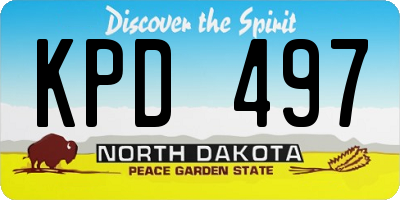 ND license plate KPD497