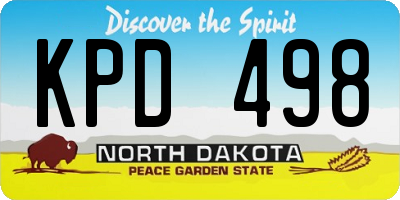 ND license plate KPD498