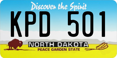 ND license plate KPD501
