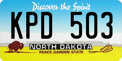 ND license plate KPD503