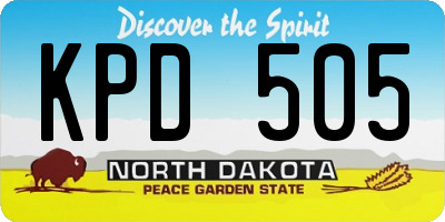 ND license plate KPD505