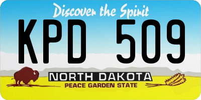ND license plate KPD509