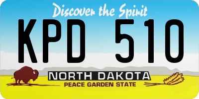 ND license plate KPD510