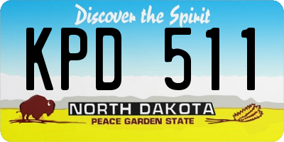 ND license plate KPD511