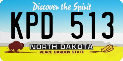ND license plate KPD513