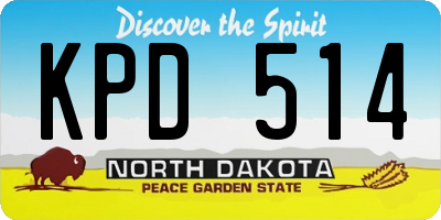 ND license plate KPD514