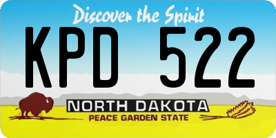 ND license plate KPD522