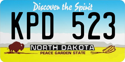 ND license plate KPD523